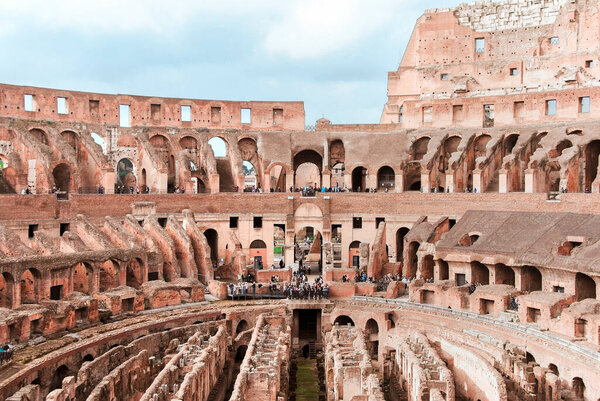 View of the interior of the Colosseum in Rome