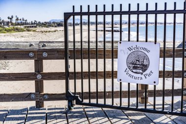 Ventura Rıhtımı 'nın kapısına yakın çekim, California