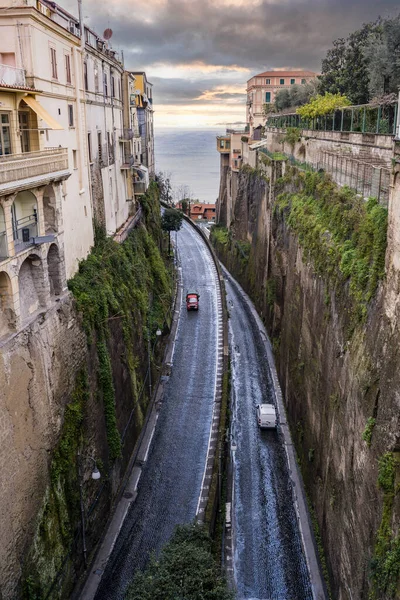 Vista Panorámica Icónica Calle Desde Piazza Tasso Sorrento Italia —  Fotos de Stock