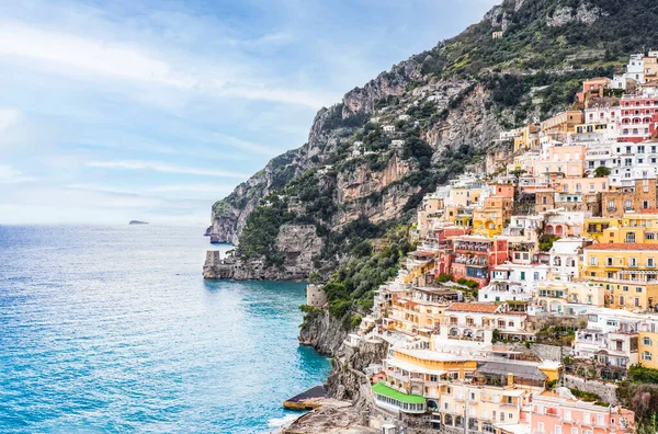 Vista Bela Positano Colinas Que Levam Até Costa Campania Itália — Fotografia de Stock
