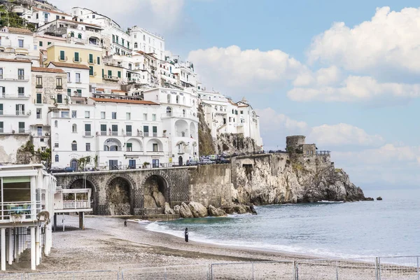 Amalfi Itália Março 2023 Vista Bela Amalfi Colinas Que Levam — Fotografia de Stock