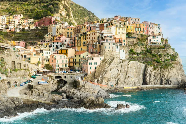 Vista Del Pueblo Manarola Cinque Terre Liguria Italia —  Fotos de Stock