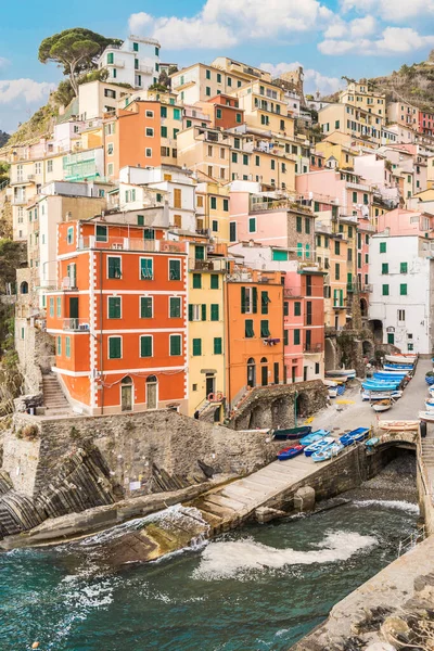 Hermosa Riomaggiore Pueblo Más Meridional Cinque Terre Liguria Italia — Foto de Stock