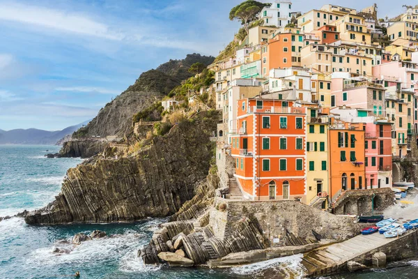 Hermosa Riomaggiore Pueblo Más Meridional Cinque Terre Liguria Italia —  Fotos de Stock