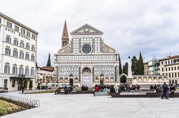 Santa Maria Novella Első Nagy Bazilika Firenzében Olaszországban Város Dominikai — Stock Fotó