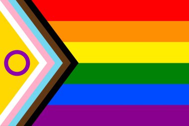 İntersex Gururlu Gökkuşağı Bayrağı. Hareket LGBT. Cinsel azınlıkların sembolü