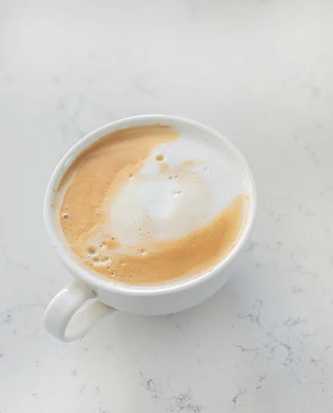 Big White Cup Coffee Cappuccino — Stock Photo, Image