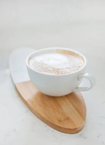 Big White Cup Coffee Cappuccino — Stock Photo, Image