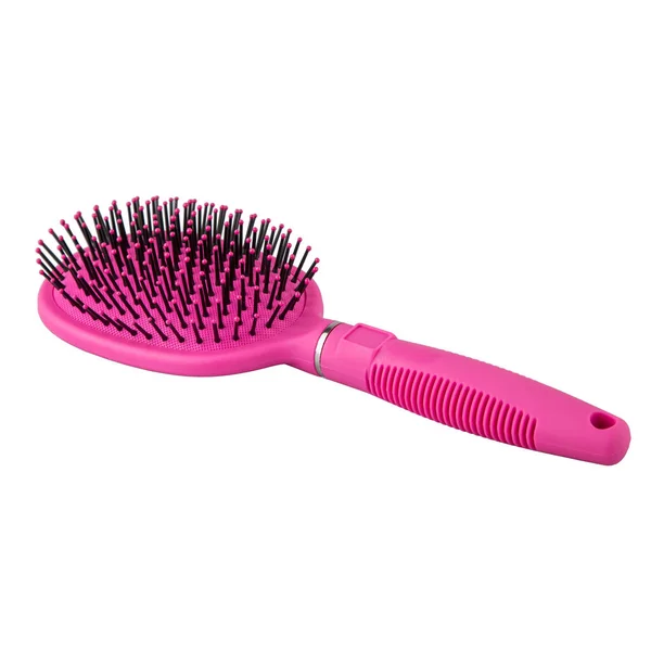 Roze Haarborstel Geïsoleerd Witte Achtergrond — Stockfoto