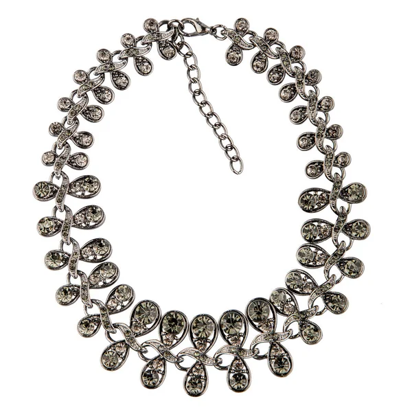 Luxusní Módní Šperky Izolované Bílém Pozadíšperky Drahými Kameny Diamanty Krystaly — Stock fotografie