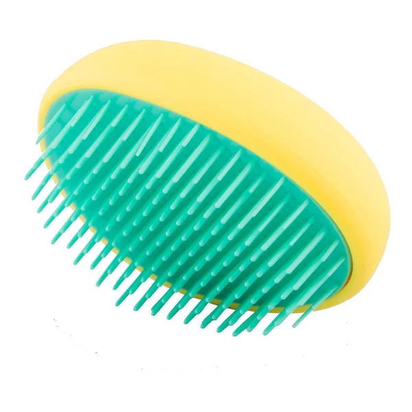 Modieuze Haarborstel Heldere Kleur Geïsoleerd Wit — Stockfoto
