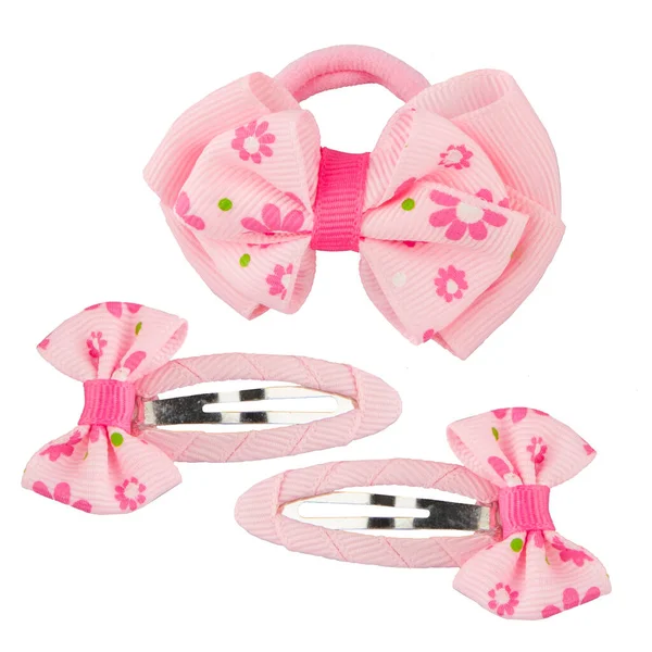 Hairpin bow for hair Two children\'s hairpins on a white background.
