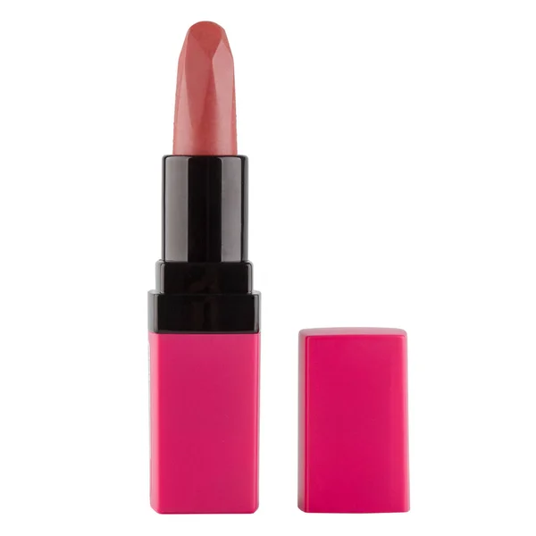 Open Lipstick Bright Pink Case White Background — Stock Photo, Image