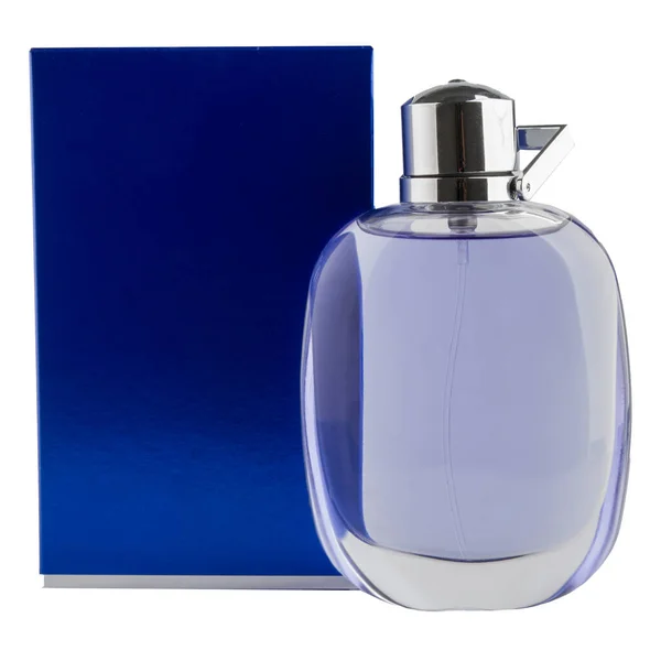 Szklana Butelka Perfumami Wewnątrz Oddzielnie Białym Tle Produkt Osmetyczny — Zdjęcie stockowe