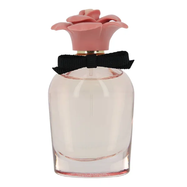 Glazen Fles Met Parfum Erin Gescheiden Een Witte Achtergrond Osmetisch — Stockfoto