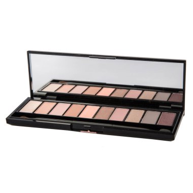 Göz falı paleti, siyah bir çantada beyaz arka planda izole edilmiş..