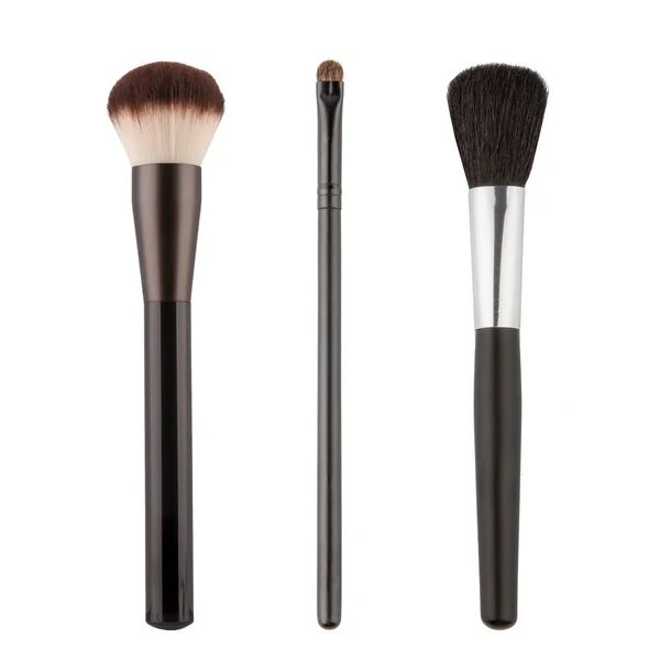 Set Brush Cosmetics Isolated White Background Concept Care Skin — Stock Photo, Image