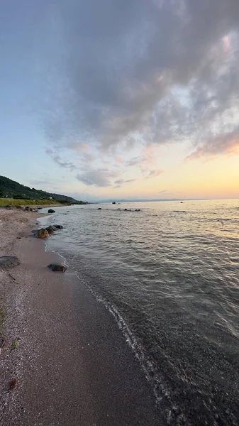 stock image Sunset over the black sea, Turkey, beach and sea at sunset.