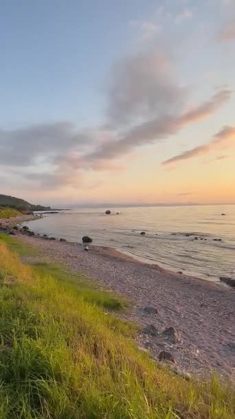 Sonnenuntergang Über Dem Schwarzen Meer Türkei Strand Und Meer Bei — Stockvideo
