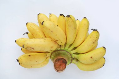 Beyaz arka plan üzerinde izole Tay muz. Tay ekili muz.