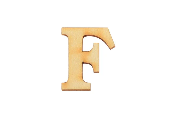 英式平木字符F 字母木字体 白色背景隔离 — 图库照片
