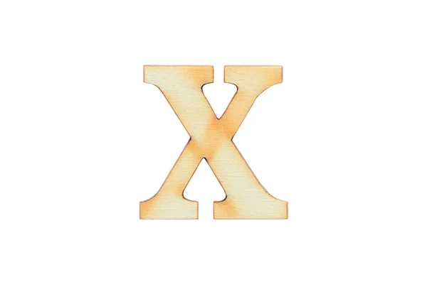 Inglês Flat Wood Character Alphabet Letter Wooden Font Isolated White — Fotografia de Stock