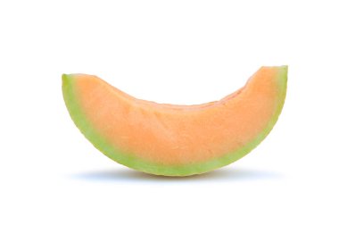 Dilimlenmiş kavun, beyaz arka planda izole edilmiş. (Kırpma yolu)