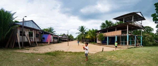 Puerto Miguel Peru April 2022 Panoramic Vie Small Village Amazons — Stock Photo, Image