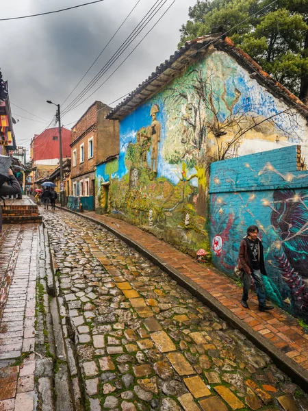 Bogota Kolumbie Září 2018 Barevné Stěny Domů Bogotě — Stock fotografie