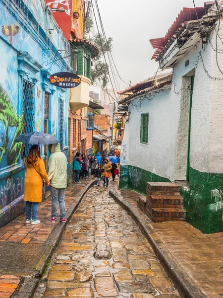 Bogotà Colombia Settembre 2018 Muri Colorati Case Bogotà — Foto Stock