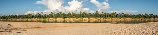 Песчаный Пляж Реке Джавари Притоке Реки Амазонки Течение Низкого Водного — стоковое фото