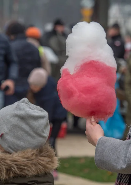 Jozefow Poland November 2018 Children White Red Cotton Candy Colors — Stock Photo, Image