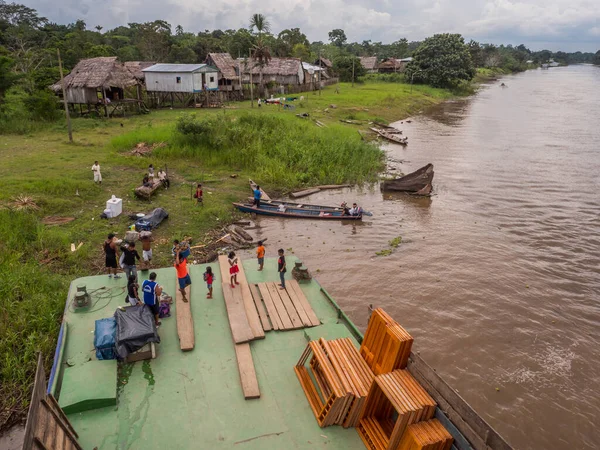 Amazon River Peru March 262018 Stop Small Village While Traveling — Stock Photo, Image