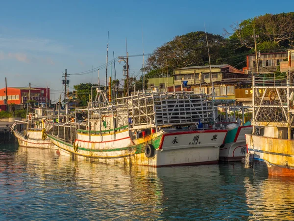 Fuji Taiwan October 2016 Риболовецькі Човни Різного Розміру Риболовній Гавані — стокове фото