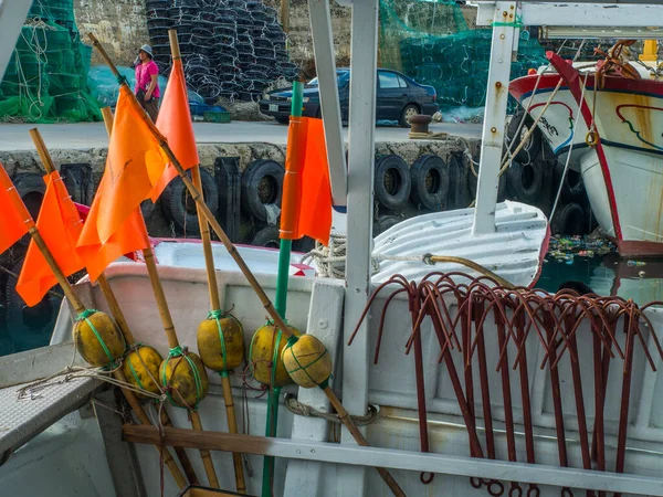 Fuji Tajvan 2016 Október Horgonyok Hálók Bóják Egyéb Eszközök Halászathoz — Stock Fotó