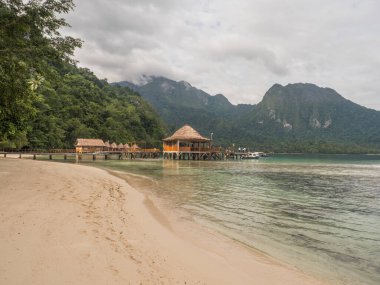 Ora Sahili, Endonezya - 14 Şubat 2018: Ora Sahili Resort, Seram Adası, Orta Maluku, Endonezya