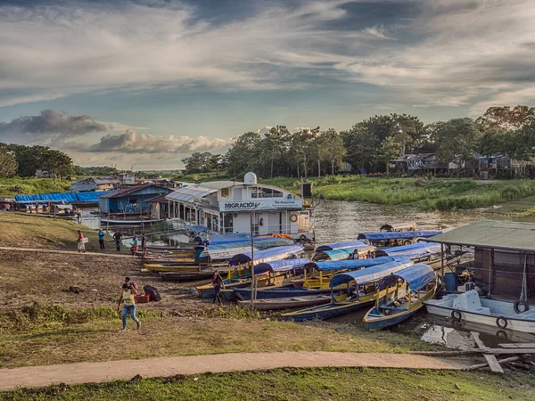 Leticia Brazil Dec 2017 Port Amazon River Leticia Low Water — Stock Photo, Image