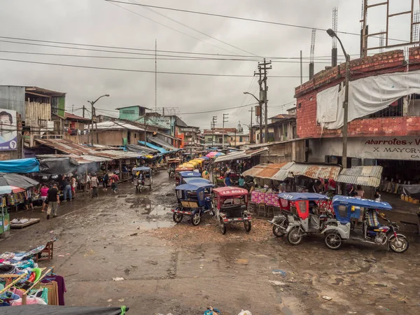 Iquitos Peru December 2018 Straat Belen Markt Tijdens Het Laagseizoen — Stockfoto