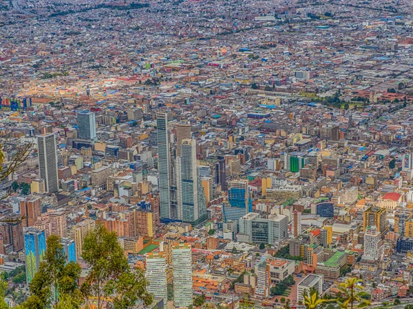 2019年9月12日 哥伦比亚波哥大 从蒙塞拉特山顶俯瞰波哥大市中心的全景 波哥大哥伦比亚 拉丁美洲 — 图库照片