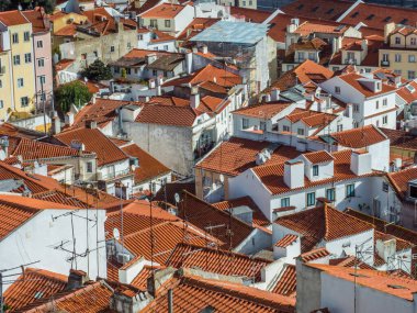 Miradouro de Santa Luzia 'dan Alfama manzarası, Alfama bölgesi, Lizbon, Potugal