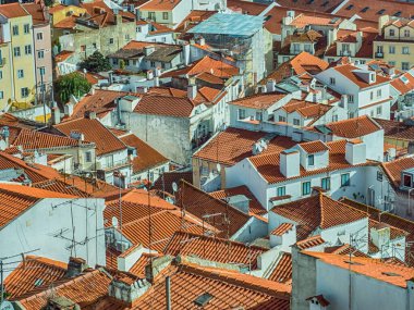 Miradouro de Santa Luzia 'dan Alfama manzarası, Alfama bölgesi, Lizbon, Potugal