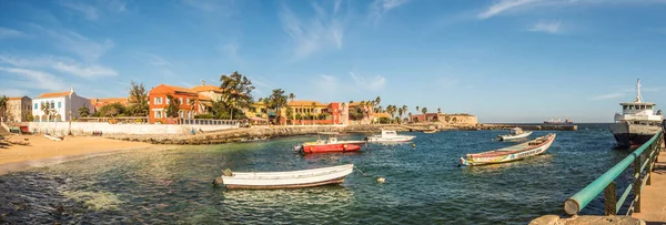 Goree Senegal Fevereiro 2019 Vista Panorâmica Das Casas Coloridas Ilha — Fotografia de Stock