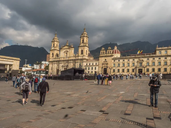 Bogota Colombia November 2018 Colombias Katedral Bolivartorget Candelaria Latinamerika — Stockfoto