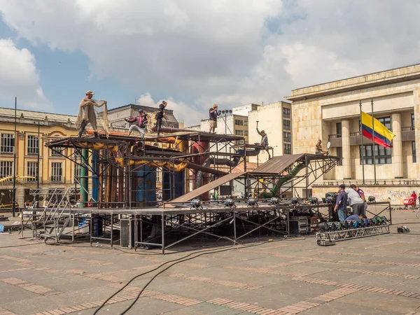 Bogotá Colombia Noviembre 2018 Actuaciones Del Teatro Callejero Plaza Bolívar — Foto de Stock