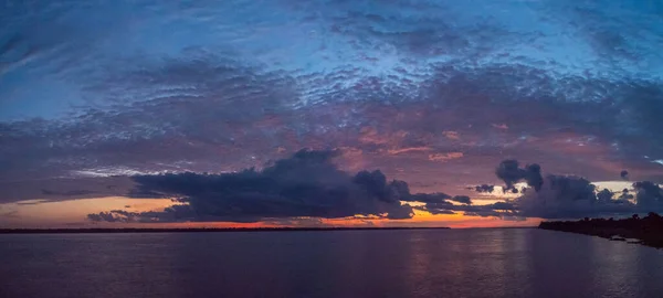 Панорамный Вид Реку Амазон Время Заката Амазонии Перу Южная Америка — стоковое фото