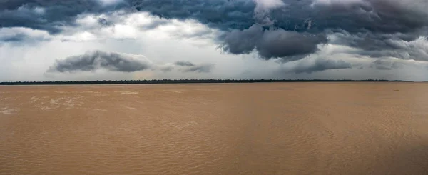 Panoramic View Amazon River Stormy Weather White Water Amazonia Peru — Stock Photo, Image