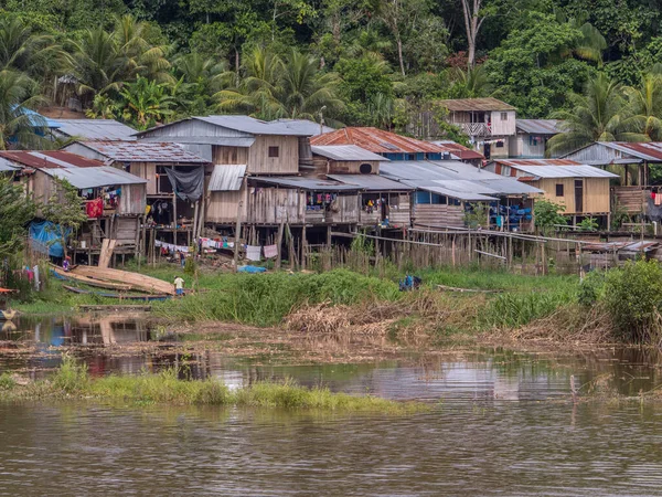 Pebas Peru December 2018 View Village Bank Amazon River South — Stock Photo, Image
