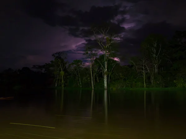 Selva Amazónica Por Noche Clima Tormentoso Amazonia Perú América Del — Foto de Stock