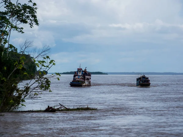Iquitos Peru Dec 2019 Ferry Boats Amazon River Amazonia South — Stock Photo, Image