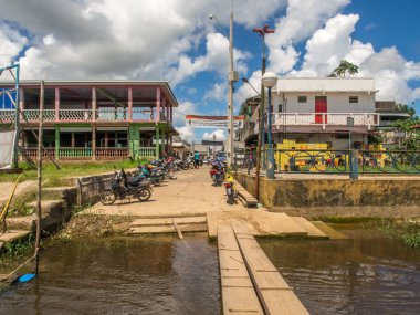 Benjamin Constant, Brezilya - 09 Aralık 2017: Amazon Nehri Limanı, Brezilya. Güney Amerika